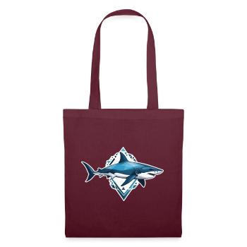 Requin Abstrait en Style Géométrique - Sac en tissu - bordeaux - Devant