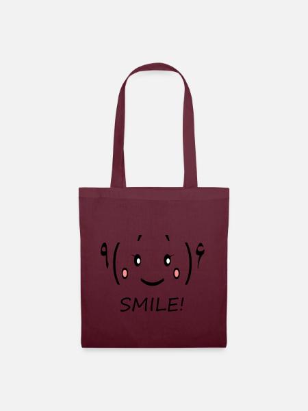 SMILE - Tote Bag - burgundy