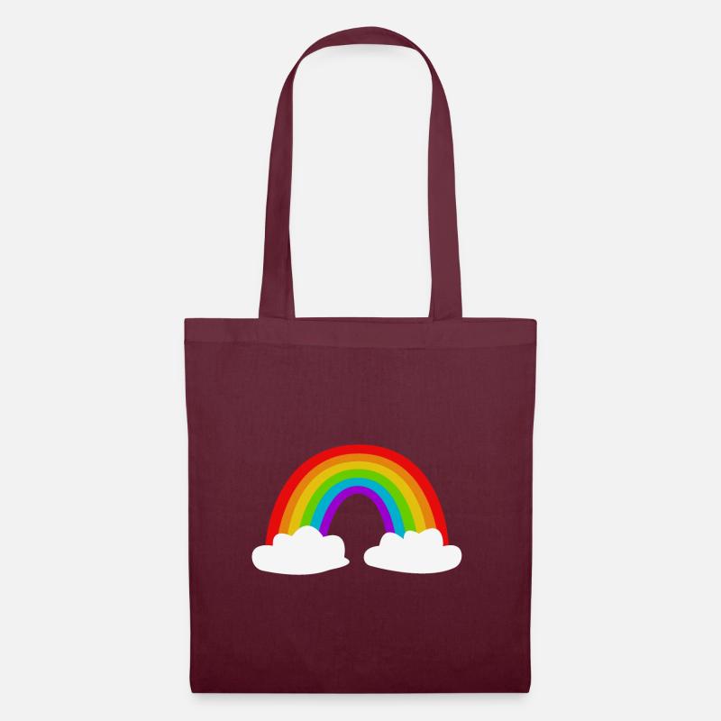 Regenbogen - Stoffbeutel - Burgunderrot