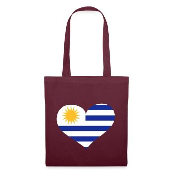 Uruguay Herz; Heart Uruguay - Sac en tissu - bordeaux - Devant