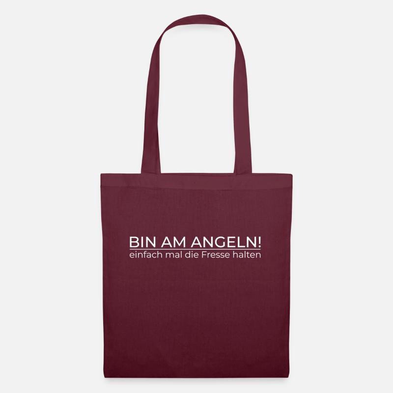 bin am angeln - Stoffbeutel - Burgunderrot
