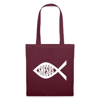 SHESUS FISH - Tote Bag - burgundy - Front