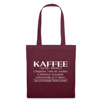 Kaffee Definition Fun - Stoffbeutel - Burgunderrot - Vorne