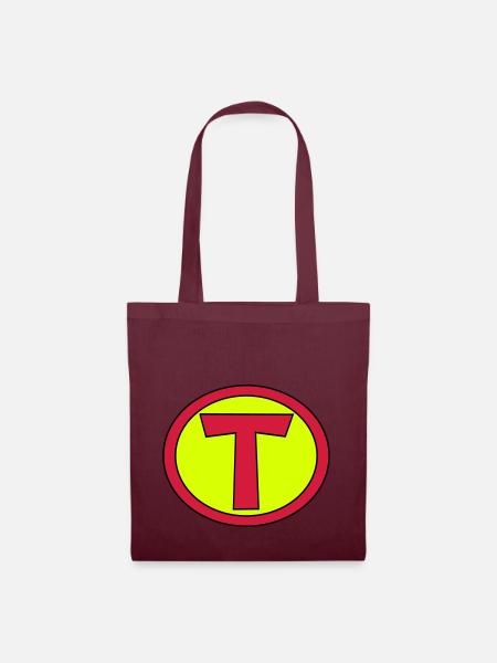 Super, Superheld, Superheldin, Hero, T - Stoffbeutel - Burgunderrot