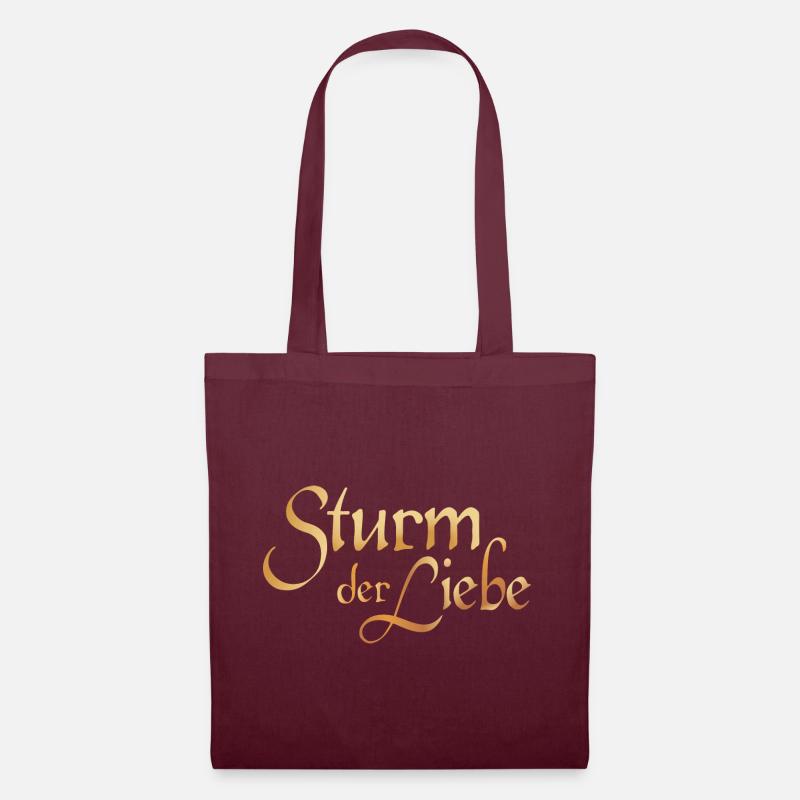 Sturm Der Liebe Brustlogo Gold - Stoffbeutel - Burgunderrot