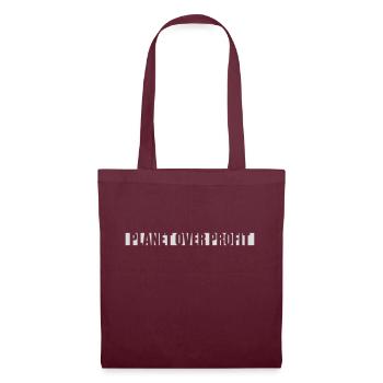 planet over profit quote - Tote Bag - burgundy - Front