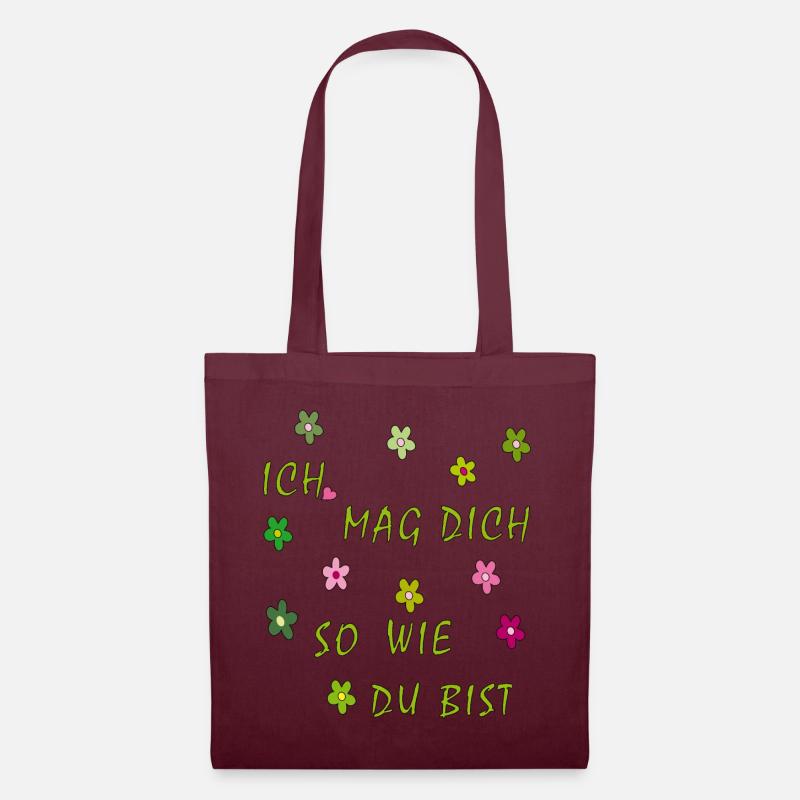 ich mag dich so wie du bist - Stoffbeutel - Burgunderrot