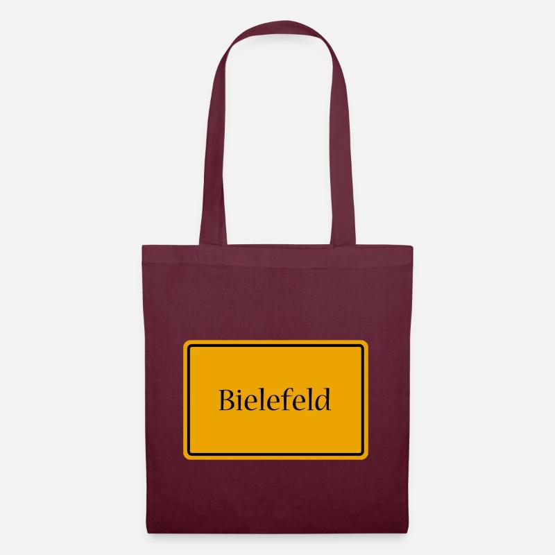 Ortsschild Bielefeld - Stoffbeutel - Burgunderrot