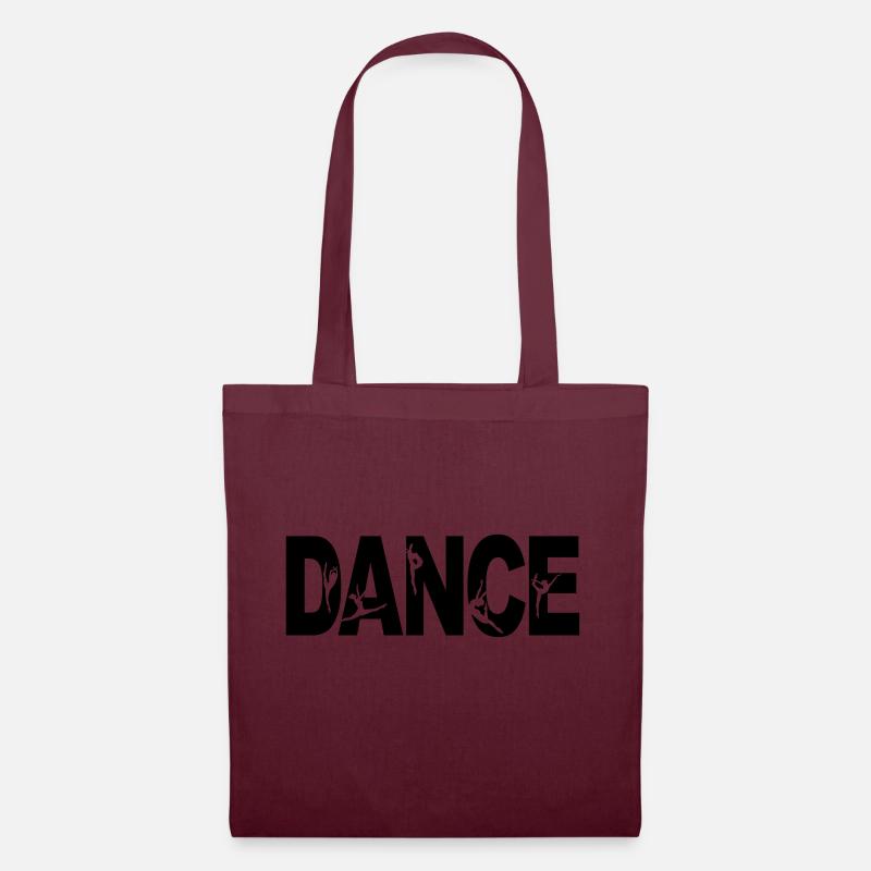 DANCE mit Tänzerinnen im Schriftzug - Stoffbeutel - Burgunderrot