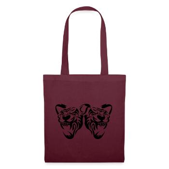 tiger head panther cat - Tote Bag - burgundy - Front