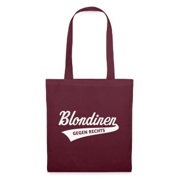 Blondinen Gegen Rechts (Blondine / Blond / White) - Stoffbeutel - Burgunderrot - Vorne