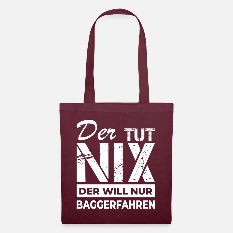 Baggerfahren - Baggerfahrer - Stoffbeutel - Burgunderrot
