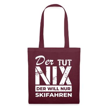 Skifahren - Skifahrer - Stoffbeutel - Burgunderrot - Vorne
