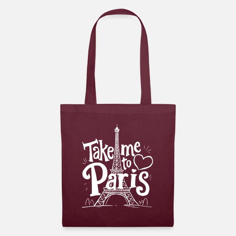 Take me to Paris 2 - Stoffbeutel - Burgunderrot