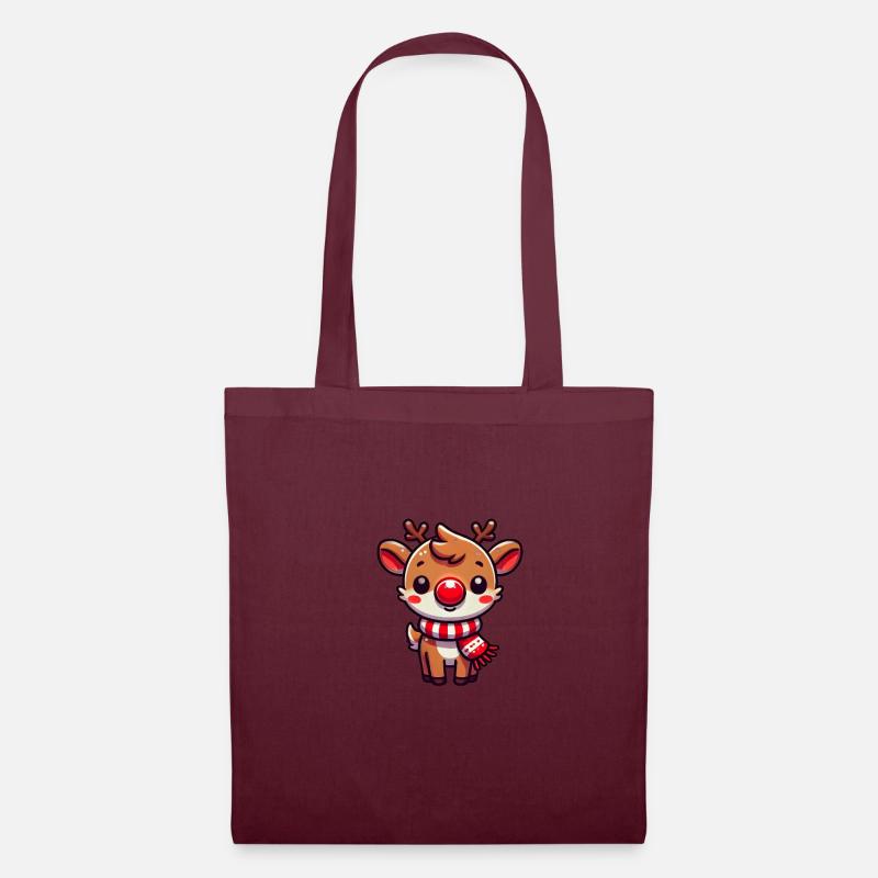 Cute Reindeer - Tote Bag - burgundy