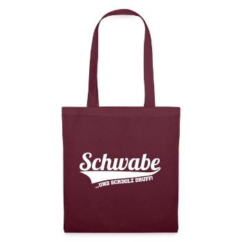 Schwabe - Schwäbisch - Stoffbeutel - Burgunderrot - Vorne