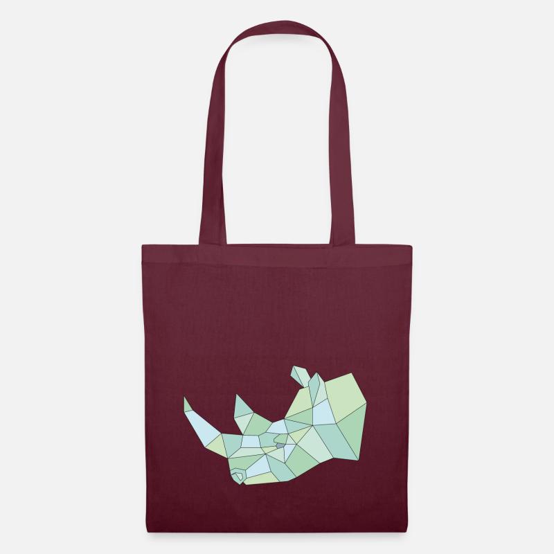 Colored geometric rhino - Tote Bag - burgundy