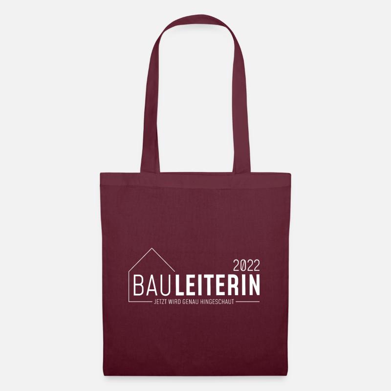 Bauleiter 2022- jetzt wird genau hingeschaut/hell - Stoffbeutel - Burgunderrot