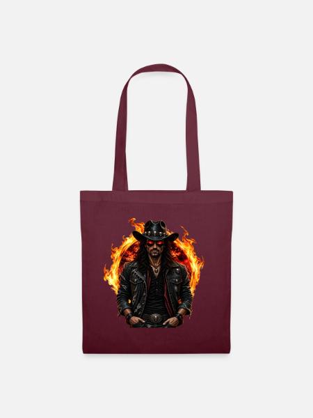 Halloween Cowboy Hell Rider - Stoffbeutel - Burgunderrot