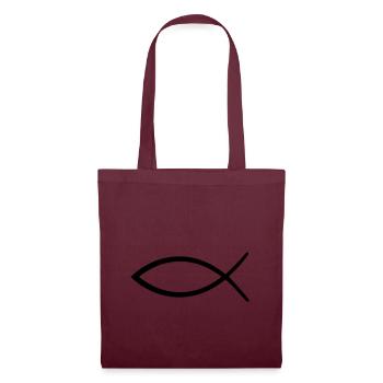 jesus fisch symbol - Stoffbeutel - Burgunderrot - Vorne
