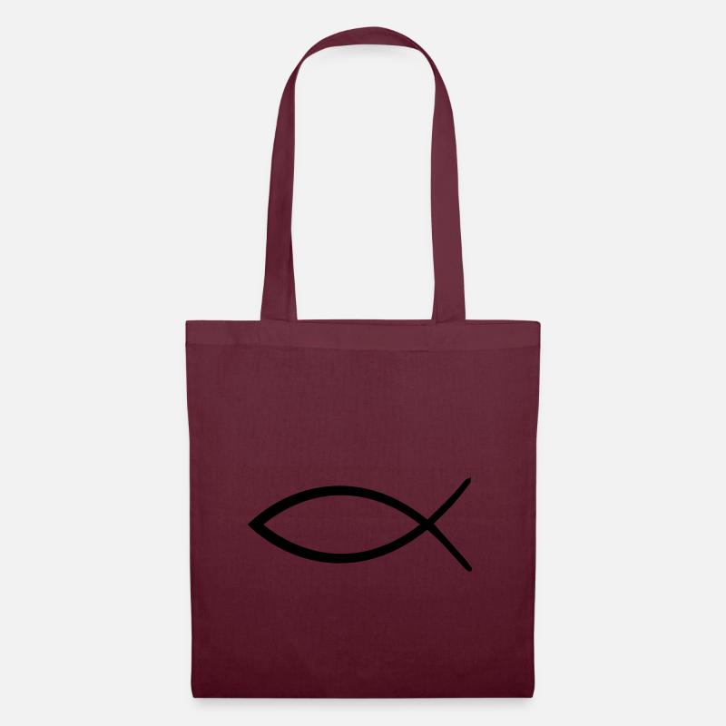 jesus fish symbol - Tote Bag - burgundy