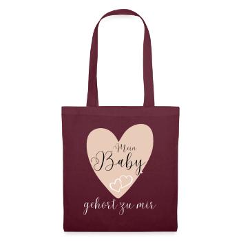 MEIN BABY gehört zu mir - Stoffbeutel - Burgunderrot - Vorne