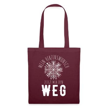 Wegweiser RUNEN Motivation - VEGVISIR - Stoffbeutel - Burgunderrot - Vorne