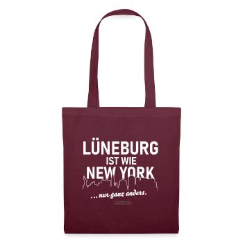 Lüneburg ist wie New York ... - Stoffbeutel - Burgunderrot - Vorne