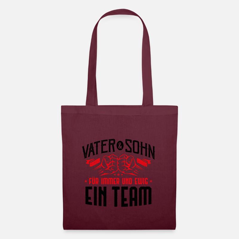 Vater sohn ein team - Stoffbeutel - Burgunderrot