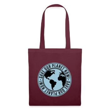 save our planet now - earth - Tote Bag - burgundy - Front