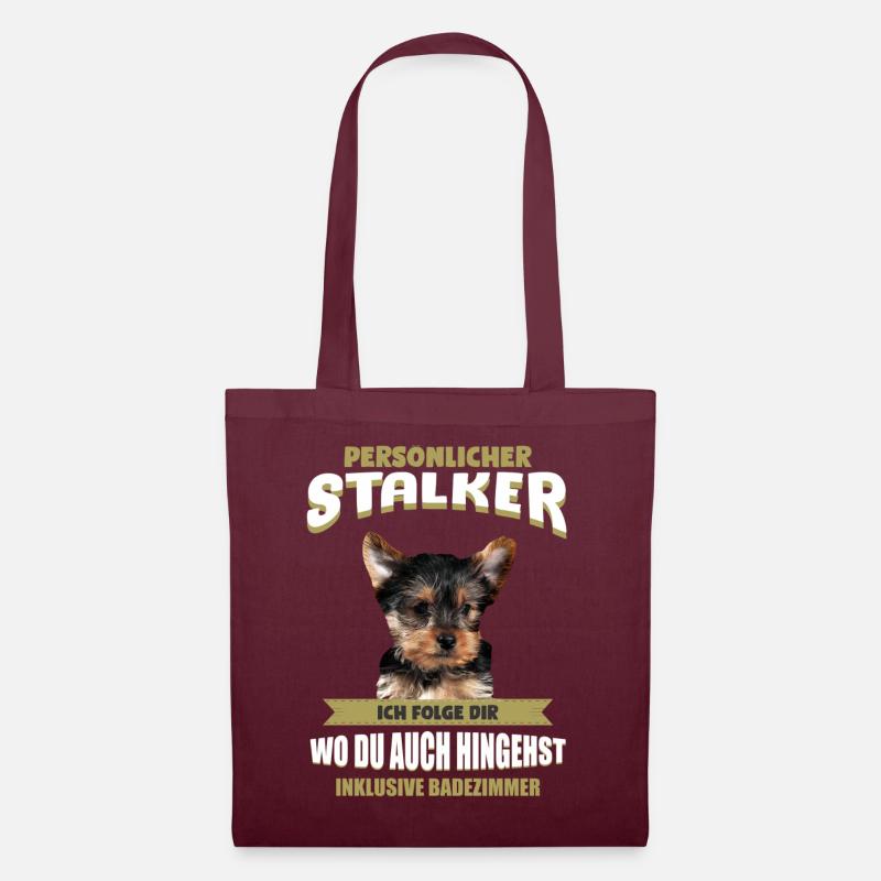 Yorkshire Terrier Tshirt - Yorkshire Terrier Hund - Stoffbeutel - Burgunderrot