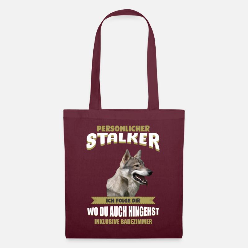 Tschechoslowakischer Wolfshund Tshirt - Stoffbeutel - Burgunderrot