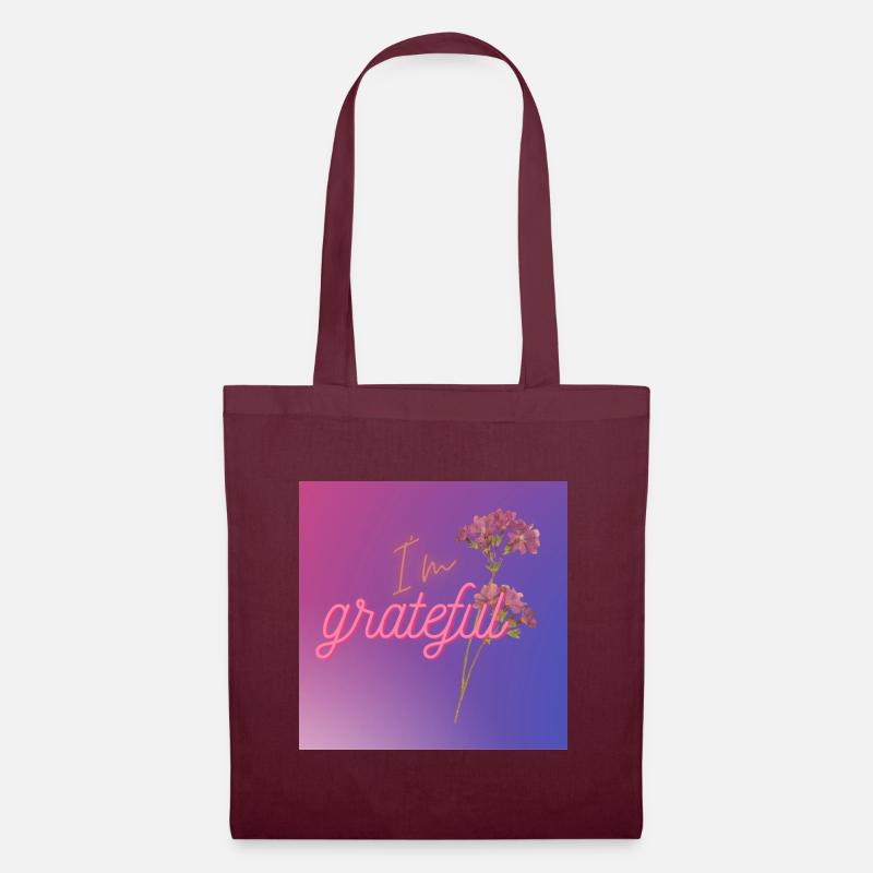 Be grateful - Stoffbeutel - Burgunderrot