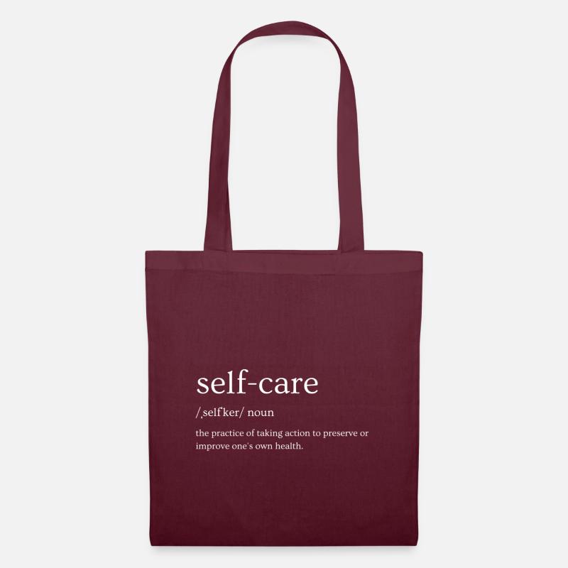 selfcare Tshirt - Stoffbeutel - Burgunderrot
