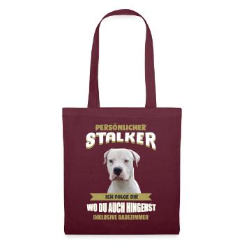 Dogo Argentino Hund - Dogo Argentino - Stoffbeutel - Burgunderrot - Vorne