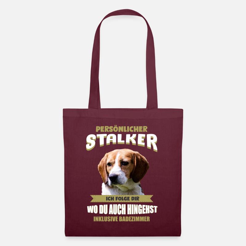 Beagle Hund - Beagle - Stoffbeutel - Burgunderrot