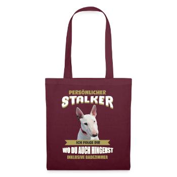 Bullterrier Hund - Bullterrier - Stoffbeutel - Burgunderrot - Vorne