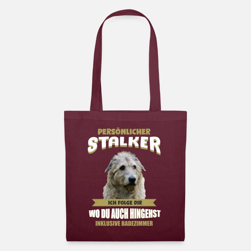 Irish Wolfhound - Irischer Wolfshund - Stoffbeutel - Burgunderrot