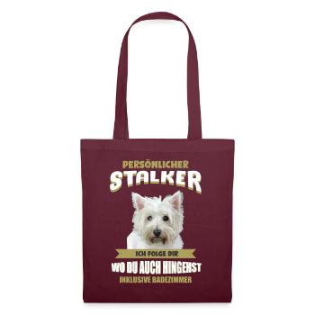 Westie Hund - Westie - Stoffbeutel - Burgunderrot - Vorne