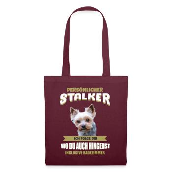 Yorkshire Terrier Hund - Yorkshire Terrier - Stoffbeutel - Burgunderrot - Vorne