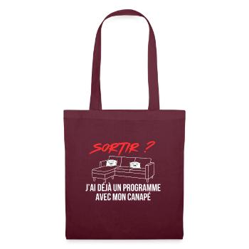 I already have a program with my sofa - Tote Bag - burgundy - Front