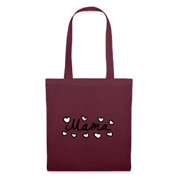 Mama - Heart - 2 - Tote Bag - burgundy - Front