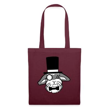 Mr. Bunny Gentleman Chapeau haut de forme Monocle Lunettes - Sac en tissu - bordeaux - Devant
