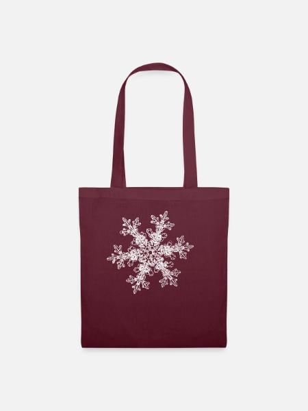 snowflake 7 white - Stoffbeutel - Burgunderrot