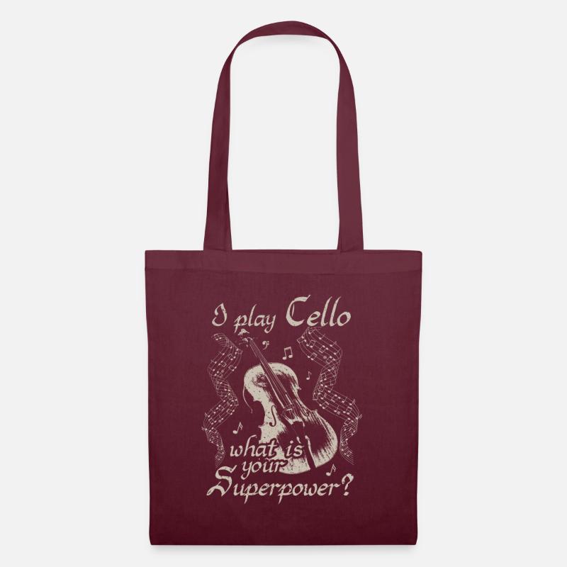 Cello Orchester Cellistin Cellist Geschenk - Stoffbeutel - Burgunderrot