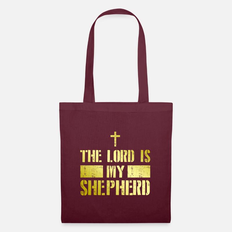 Jesus Mein Hirte Christlich Glaube Bibel Spruch - Stoffbeutel - Burgunderrot