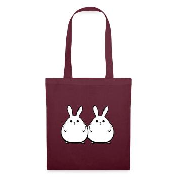 Lapin Drôle Pâques Couple - Sac en tissu - bordeaux - Devant