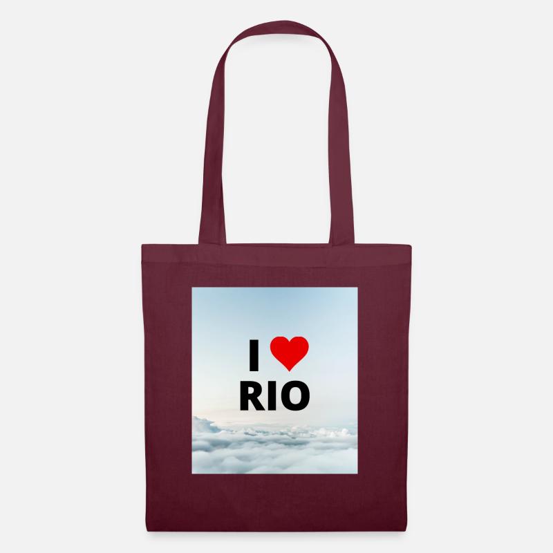 ICH LIEBE RIO - Stoffbeutel - Burgunderrot