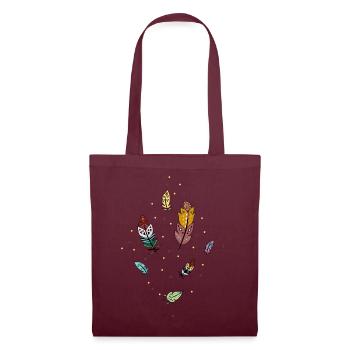 Colorful Feathers - Tote Bag - burgundy - Front