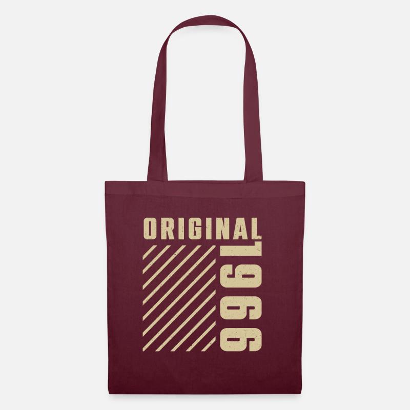 Original 1966 Authentisch 1966 Vintage Bursdag - Stoffbeutel - Burgunderrot